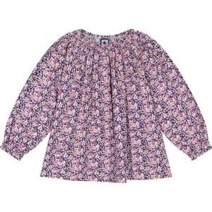 NEW BUSY BEES girl's georgina smocked top in pink navy floral